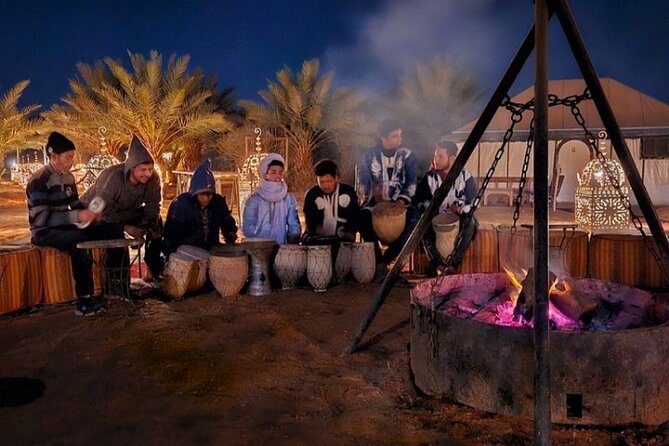1 Night in Desert Camp Merzouga & Camel Ride & Back by Jeep (4x4) - Camel Ride and Desert Camp
