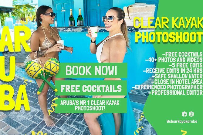 #1 SAFE Clear Kayak Aruba Photo+Video FREE Cocktail Edits in 24hr - What Makes This Experience Stand Out