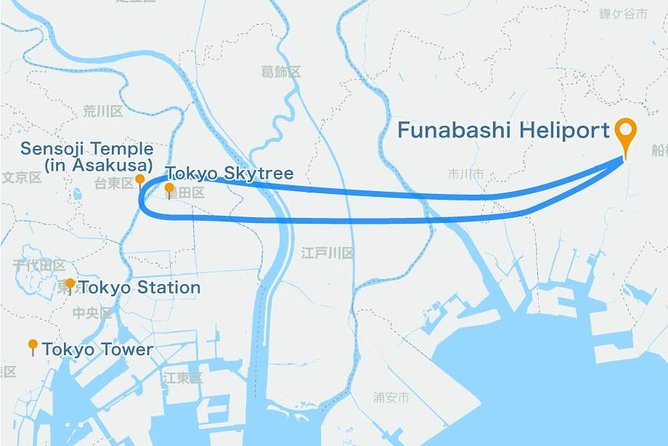 [22 Min]Tokyo City Lights Helicopter Tour : Skytree+Asakusa - Flight Duration and Itinerary