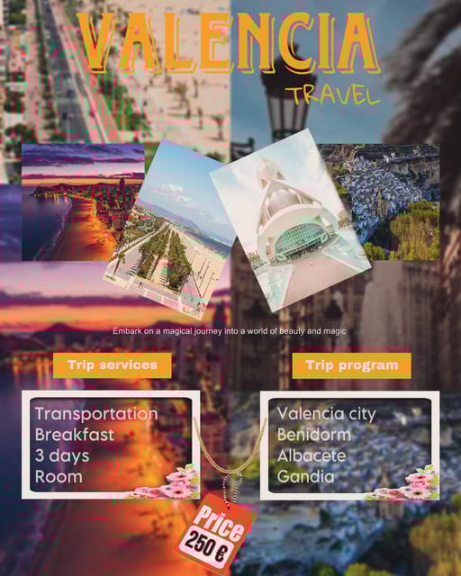 3 Day Tour Valencia,Gandia,Benidorm,Albacete.Hostel Included - Key Points
