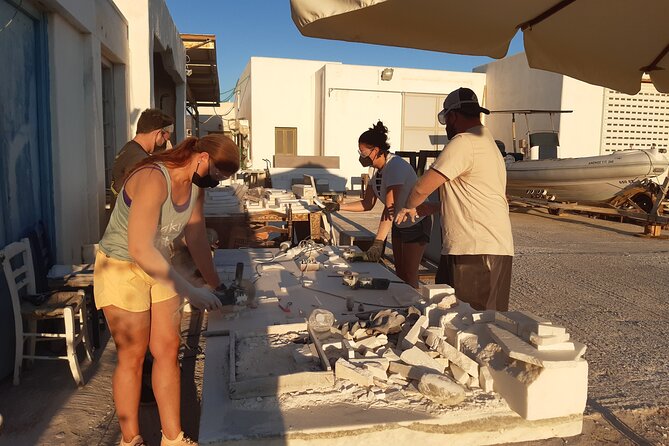 3-Hour Marble Workshop Creating Your Own Souvenir Out of ( Paros ) Marble - Personalized Attention in Small Groups