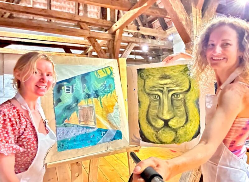 3h Art Workshop in St. Jost Attic in Heart of Krumlov - Painting Techniques
