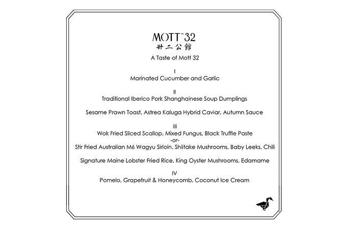 4-Course Tasting Menu at Mott 32 at The Venetian Resort - Tasting Menu Overview