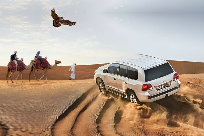 4x4 Dubai Desert Safari> Dune Bash, Camel Ride & BBQ - Key Points