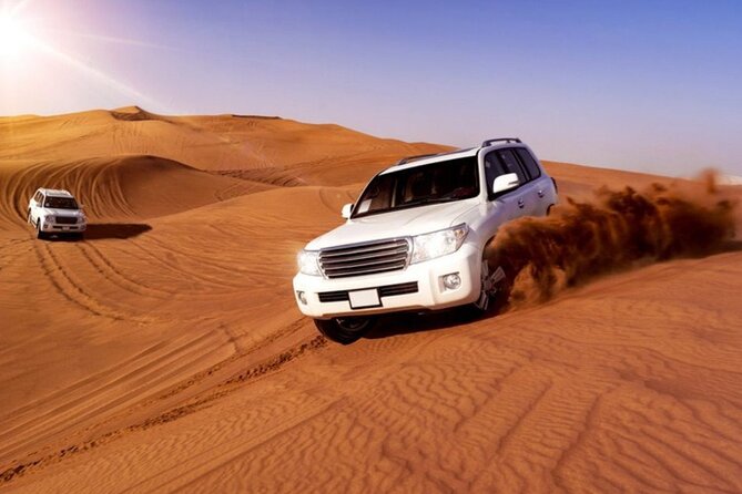 4x4 Dubai Desert Safari> Dune Bash, Camel Ride & BBQ - Sandboarding and Camel Ride