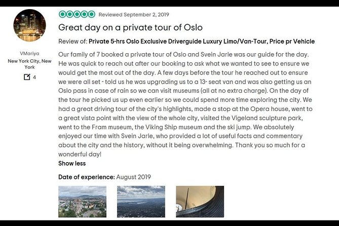 7 Hours Private Limousine Tour Combined Oslo & Tyrifjord Including the Twist - Ekeberg Sculpture Park View