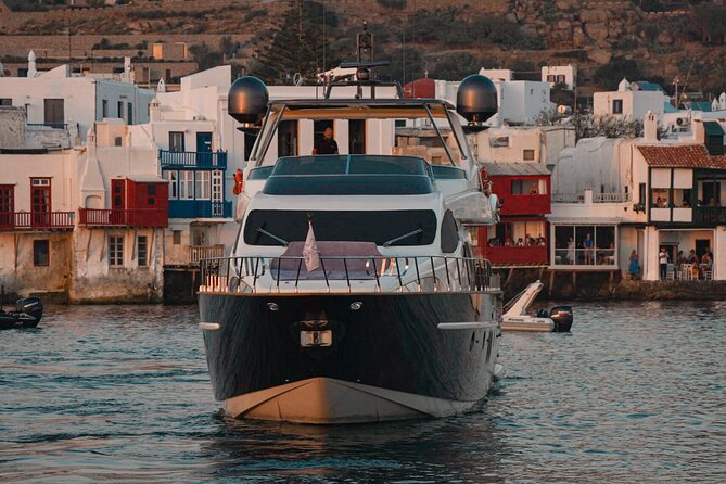 8 Hour Private Yacht Cruise in Delos Rhenia Mykonos Ferretti 830 - Photo and Video Opportunities
