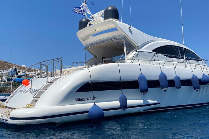 8 Hour Private Yacht Cruise in Delos Rhenia Mykonos Mangusta 72 - Additional Information
