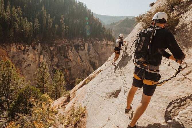 Above Zion Via Ferrata - Open Group Climb - Reaching the Waterfall