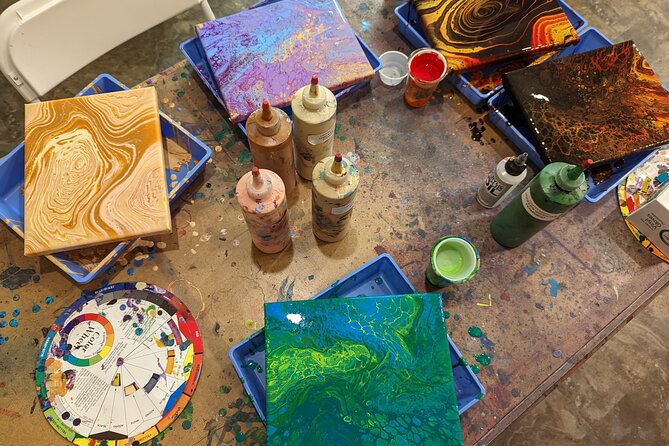 Acrylic Pour Painting Class in Estes Park, Colorado - Artistic Inspiration