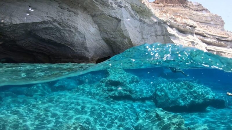 Adamantas: Full-Day Milos & Poliegos Boat Tour With Meals - Poliegos Gerakas Beach