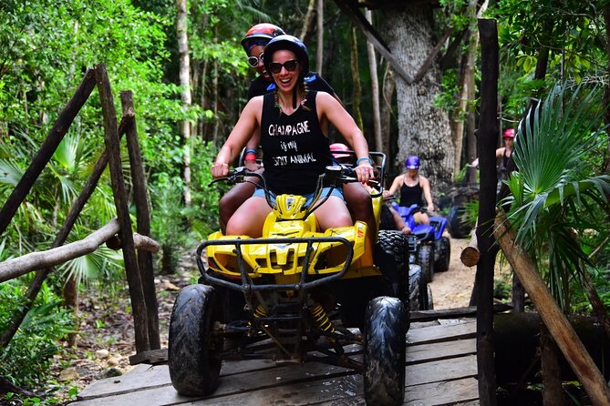 Adrenaline 4x1 - ATV (Shared), Horse Back Riding, Ziplines, & Cenote From Cancún - Zipline and Cenote Exploration