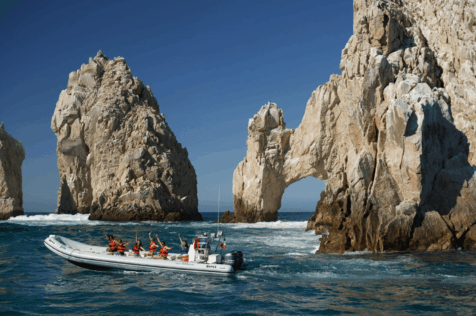Adventure Combo: Cabo Arch + Camels in the Desert and Food - Speedboat Cruise to Cabo Arch