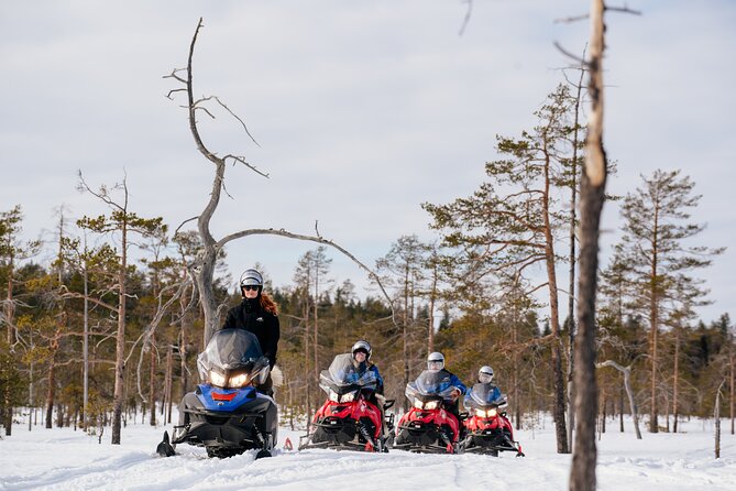 Adventurers Snowmobile Tour 4h - Lunchtime in the Snowy Wilderness