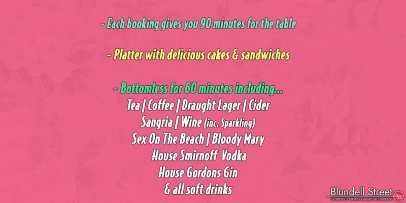 Afternoon Tea at Blundells Supper Club (Liverpool) - Beverage Options