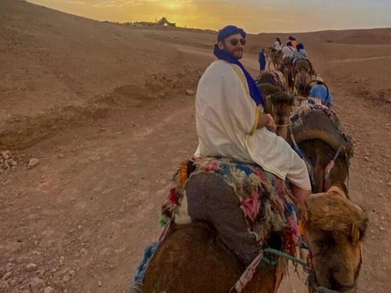 Agafay Desert Camel Ride With Dinner And Sunset Spectacle - Key Points