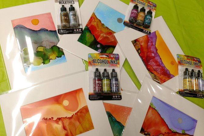 Alcohol Ink Landscape Art Class in Estes Park - Personalized Attention for Beginners