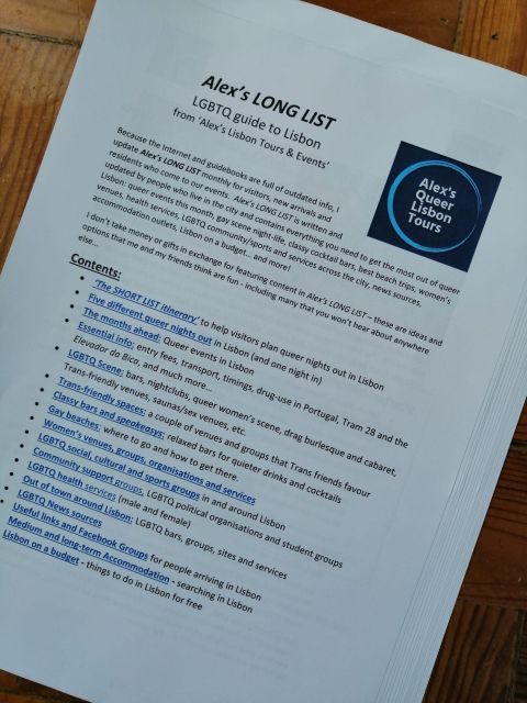 Alex'S LONG LIST Guide to LGBTQ Lisbon: Updated Every Month! - Queer Map and Monthly Events