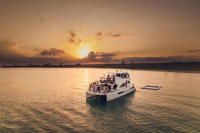 All Inclusive Tulum Party DJ Evening Beat in 51 Leopard PowerCat - Unforgettable Private Yacht Adventure
