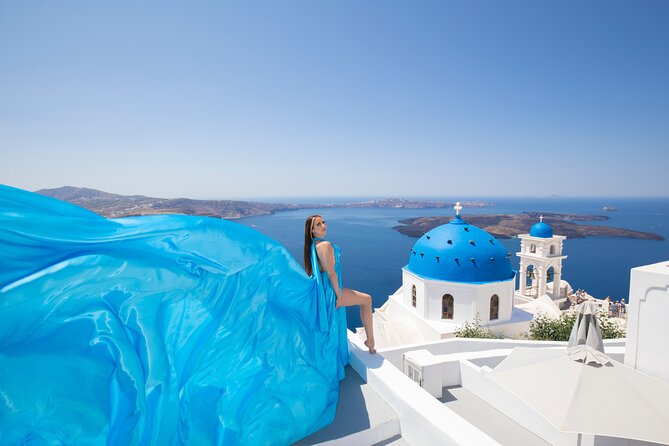 Amazing Flying Dress Photoshoot in Santorini - Dress Selection and Customization