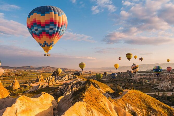 Amazing Hot Air Balloon With Beautiful Desert Sunrise View - Birds-Eye View of the Desert