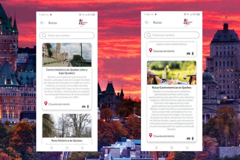 APP Self-Guided Routes Quebec With Multi-Language Audioguide - Explore Quebec at Your Pace