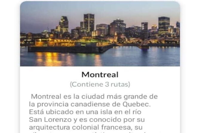 APP Self-Guided Tours Montreal With Audioguide - Tour Details