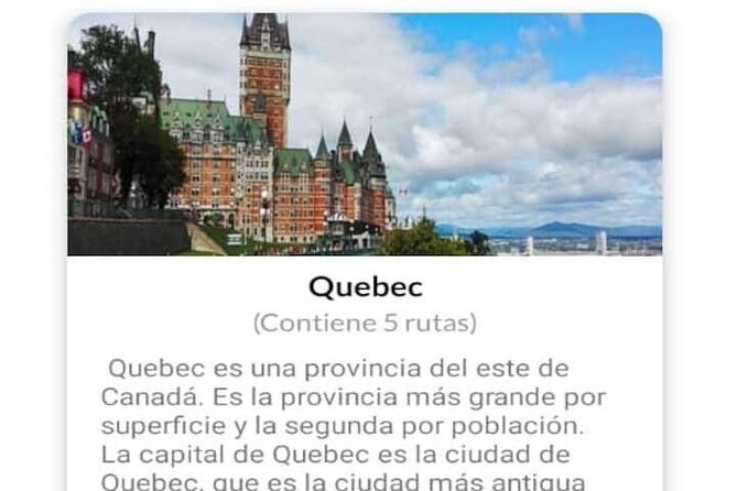 APP Self-Guided Tours Quebec With Audioguide - Meeting and Pickup Information