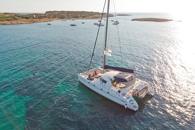 Athens Semi Private Sunset Catamaran Cruise - Sailing on a Catamaran