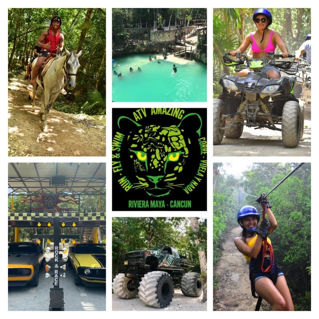 ATV 2x1: Shared Atv, Cenote, Zipline & Lunch From Cancun - Pickup and Drop-off