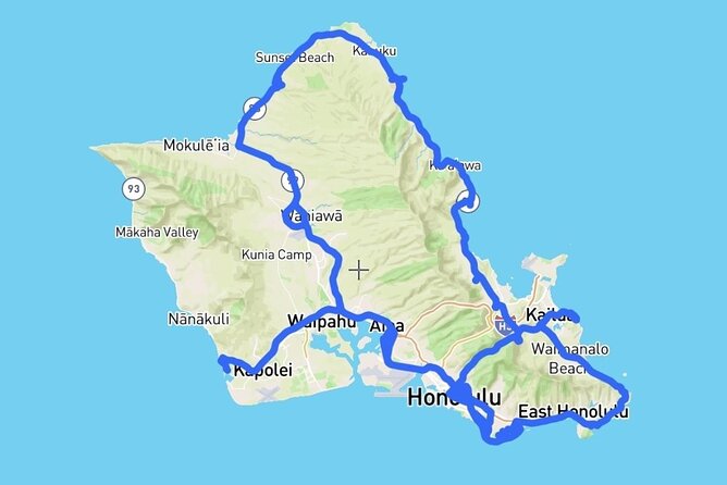 Audio Driving Tour in Oahu Hawaii - Meeting and End Points