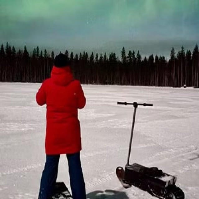 Aurora Hunting With Electric Snow Scooters - Riding Electric Snowmobiles