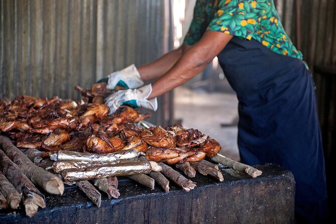 Bamboo Rafting,Limestone Massage & Scothies Jerk in Montego Bay - Enjoying Scotchies Jerk