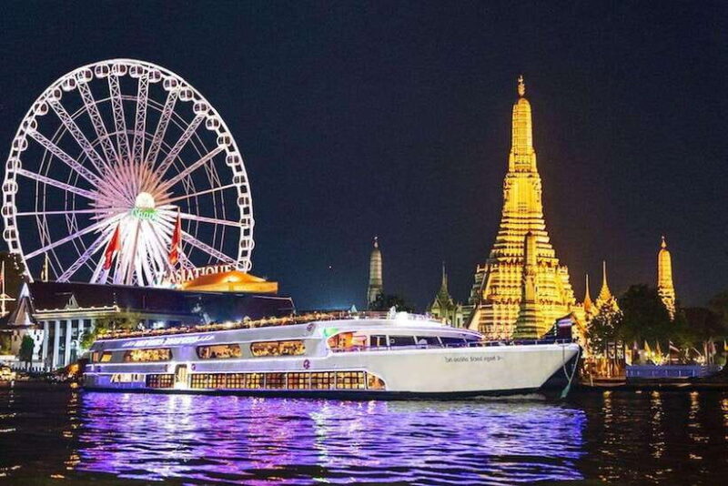 Bangkok: Luxury White Dinner Cruise Free Flow Beer and Wine - Dining and Beverages