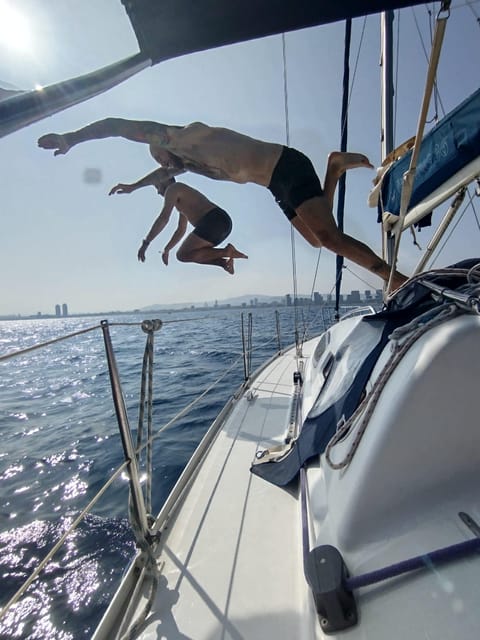 Barcelona Badalona : Sailboat Tour, Snacks, Drinks, Swimming - Unique Experience
