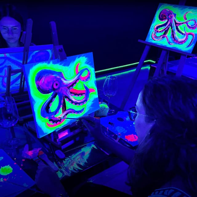 Barcelona: Fluorescent Painting Workshop With Wine and Creativity - FAQ