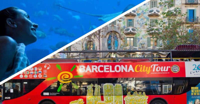 Barcelona: Hop-On Hop-Off Bus & Aquarium Tour - Discovering Mediterranean Marine Life
