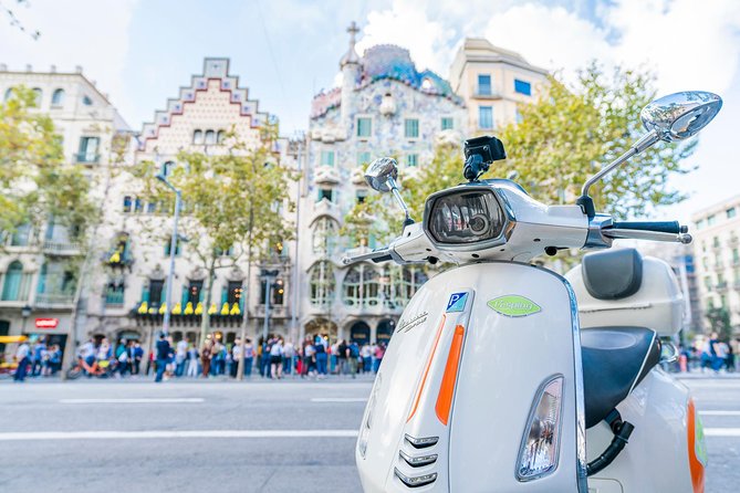 Barcelona in One Day the Catalan Full Experience by Vespa Scooter - Park Güell Exploration