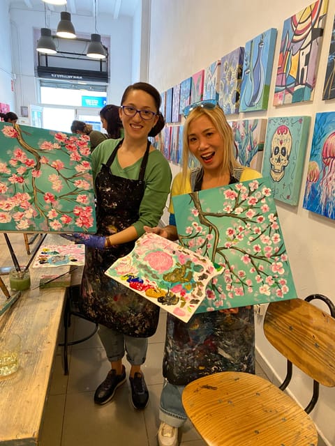 Barcelona: Learn to Paint, Sip Wine, Enjoy Snacks & Music - Artsy Ambiance