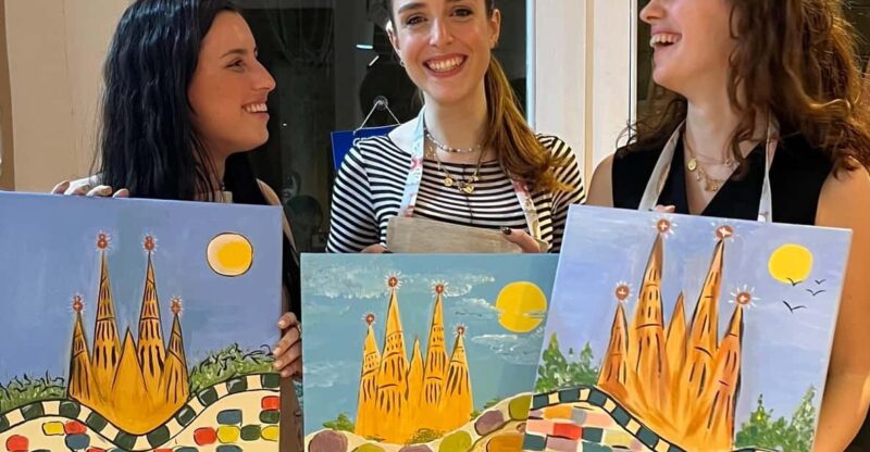 Barcelona: Paint Your Own Souvenir, With Bottomless Wine! - Key Points