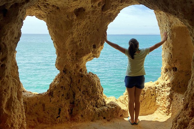 Benagil Cave by Boat + Carvoeiro + Algarseco Caves by Minivan From Lagos - Pickup and Meeting