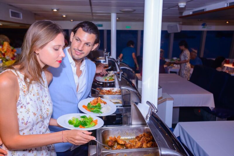 Benoa Bali: Sunset Dinner Cruise With Show and Live Music - Onboard Dining and Entertainment
