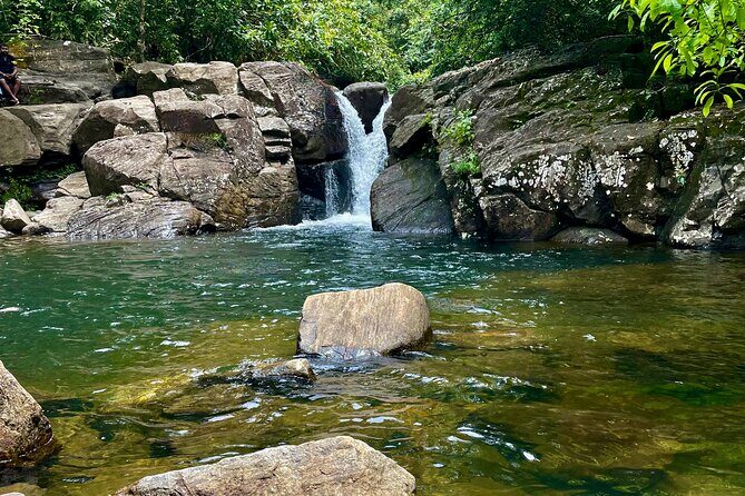 Bentota with River Safari, Waterfall, Temple and Teaplantation - Polgampola Waterfall: Refreshing Swim and Lush Surroundings