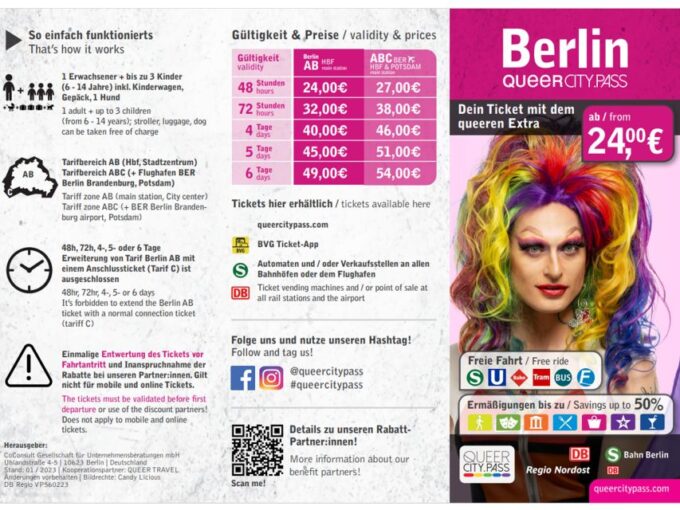 Berlin: Queercitypass With Transportation and Discounts - Leisure Activities and Dining