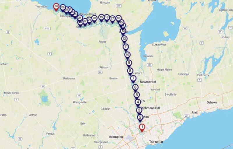 Between Collingwood & Toronto: Smartphone Audio Driving Tour - Tour Features