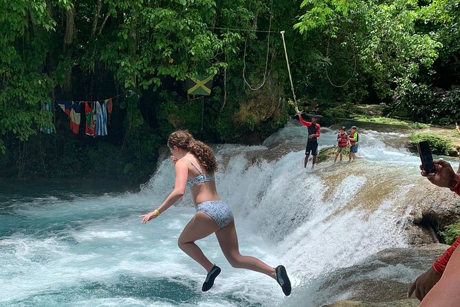 Blue Hole Waterfalls and Bamboo River Rafting Tour From Ocho Rios - Inclusions and Pickup