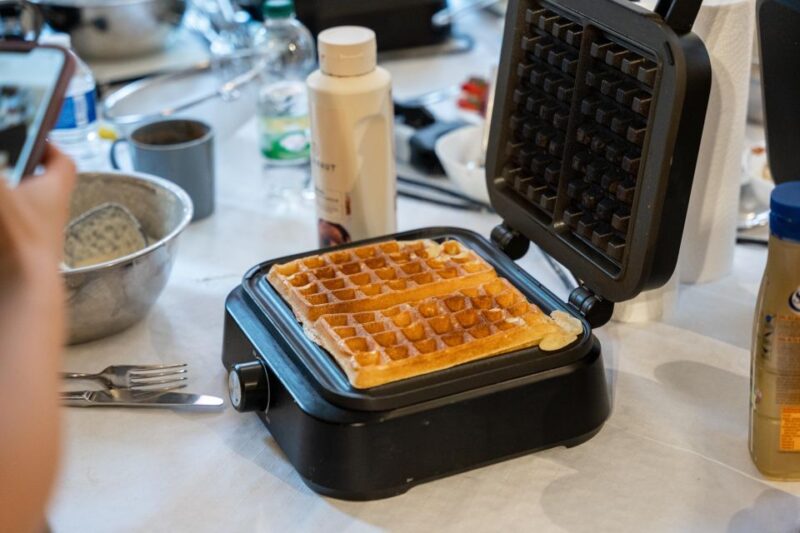 Bruges: Belgian Waffles N Coffee Breakfast: All You Can Eat - The Waffle Making Process