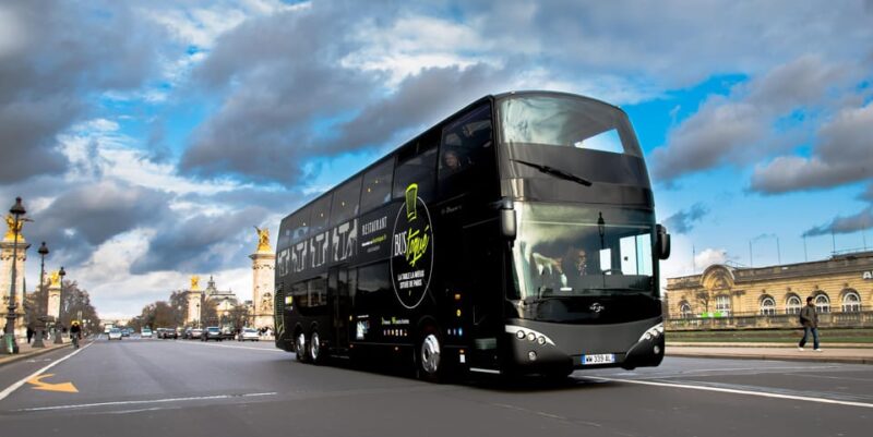Bus Toqué Champs Elysées Tour W/ 3-Course Dinner & Champagne - Key Points