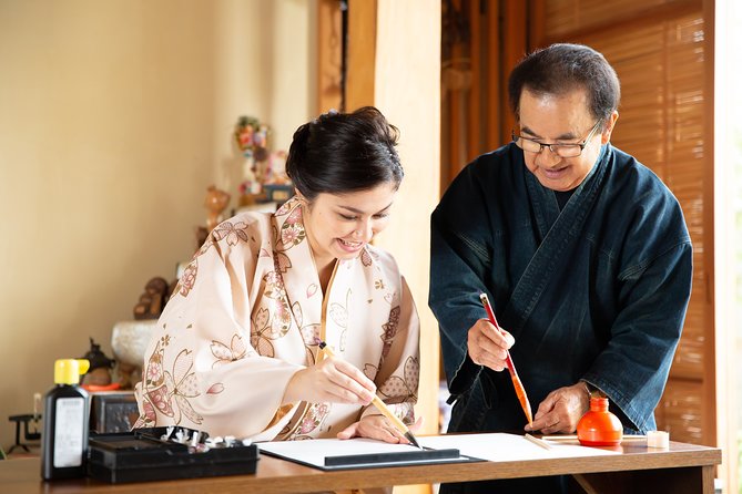 Calligraphy Experience With Simple Kimono in Okinawa - Photography and Souvenir
