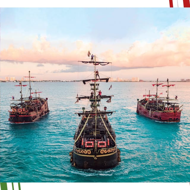 Cancún: Captain Hook Pirate Ship Dinner Cruise - Meeting Point and Dock Fee